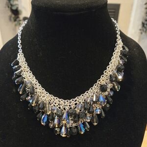 Elegant Silver and Black Necklace